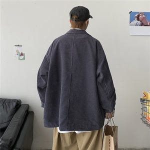 秋冬 港风情侣灯芯绒夹克外套多口袋工装宽松衬衫潮韩版 H203/P85图片