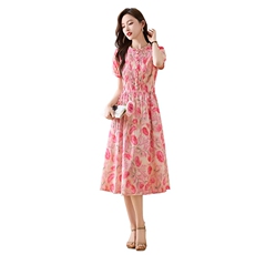 纯棉连衣裙2026夏新款衣服大码女装全棉品牌气质碎花连身裙子，女装连衣裙，倪叶myz