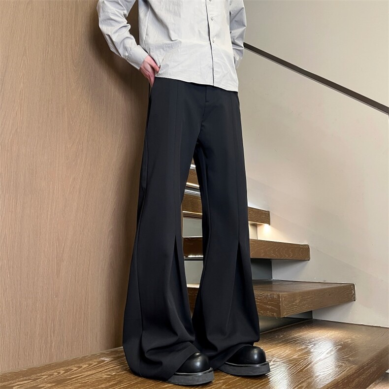 XZ616春季重磅复古老钱破缝修身微喇工褶休闲西裤K26012特P35，男装西裤，星座512A（原616）