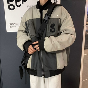 春秋新款男休闲夹克棉衣潮流棒球领外套男装JK08852-P58加棉P75图片