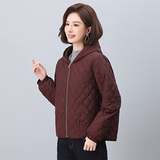 2024年冬季新款棉服时尚休闲连帽加棉短款小棉衣，女装棉衣/棉服，依恋蒂丝