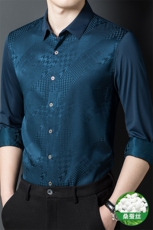 BJ-T8925男式服装秋季新款衬衫男长袖翻领休闲四季衬衣P170，男装衬衫，电商B360