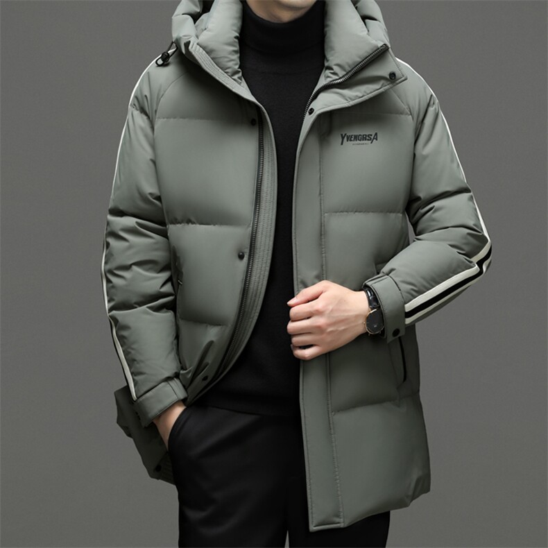 连帽羽绒服男冬季2023新款中年男士连帽休闲爸爸装保暖厚款外套,男装羽绒服,电商B212（原钱塘6029）