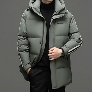 连帽羽绒服男冬季2023新款中年男士连帽休闲爸爸装保暖厚款外套