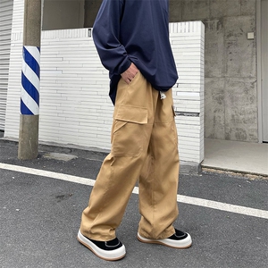 直筒休闲裤男夏季欧美高街潮牌ins工装裤宽松长裤子K0754-P40图片