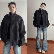 26春装新款美拉德立领飞行夹克boxy廓形休闲百搭外套上衣JK6500，男装夹克，电商A486