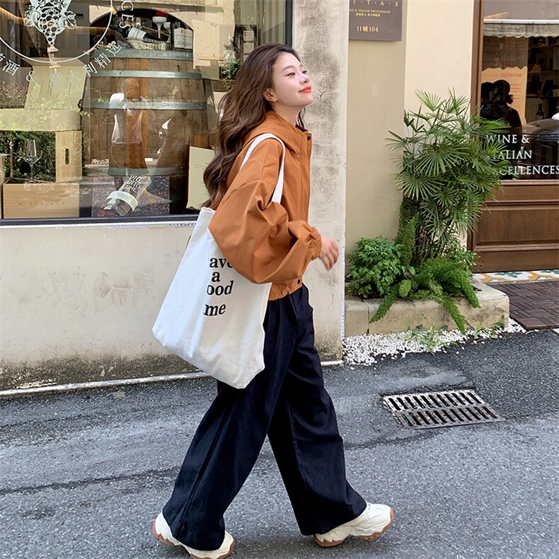 橘色冲锋衣工装外套女春秋2025新款韩系流行设计感爆款小个子爆款,女装短外套,2C262