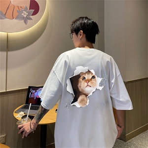 220g纯棉美式夏季短袖t恤男DT418-特批19图片