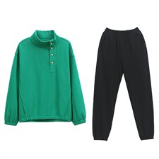 长期现货，加绒运动套装女休闲时尚冬卫衣洋气品牌减龄两件套，女装卫衣/绒衫，涵誉