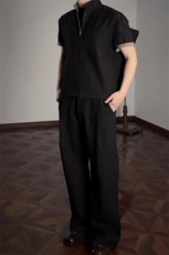 自制~千鸟格短袖衬衫G9哈灵顿外套CS7799P50，男装T恤，星座908