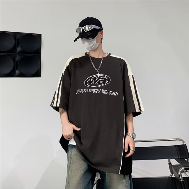 新款短袖t恤男夏季半袖上衣港风宽松休闲潮牌体恤衫T05-P40,男装T恤,星座308B-2