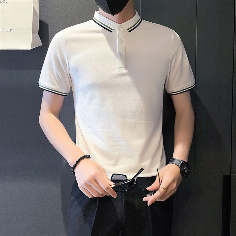 6602-P58翻领polo衫男ins短袖t恤新款夏季痞帅半袖-控78,男装Polo衫,星座603-2