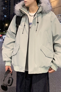 派克棉服貉子毛加厚外套图片