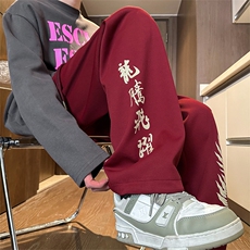 2024春季新款内景大码龙年风印花卫裤M-5XHK24139-P60，男装休闲裤，电商A022