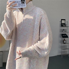 MY7150-特P69软糯厚实设计感男女同款情侣大码宽松针织外套毛衣，男装针织衫/毛衣，电商A059