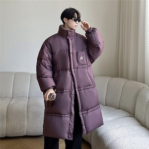 1港风美式复古潮牌中长款大码M-5XL过膝羽绒服男77930P258控378图片