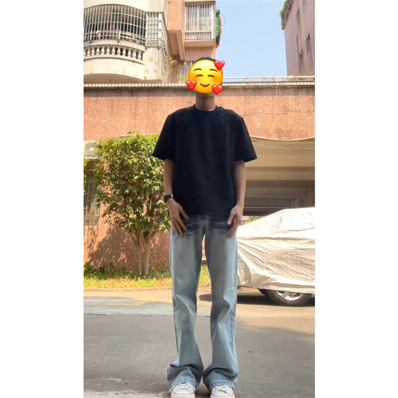 液氨棉boxy正肩短袖男夏季重磅显肌肉收袖口t恤美式健身运动半袖,男装T恤,星座1007（原301D）