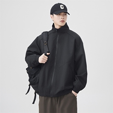新款中性风户外夹克男立领纯色上衣冲锋衣外套DSA157B-JK7822-P50，男装夹克，电商A157B
