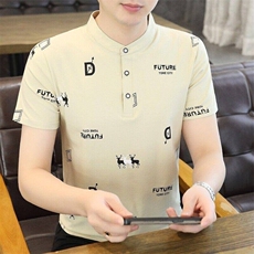 25113-P35夏季休闲时尚T恤男短袖打底衫商务休闲修身立领POLO衫，男装T恤，电商D310B-1