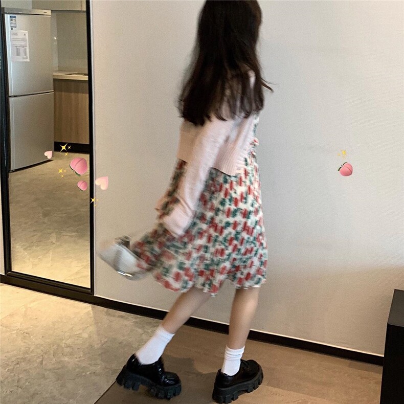 7969碎花百褶连衣裙，女装连衣裙，XTZ style