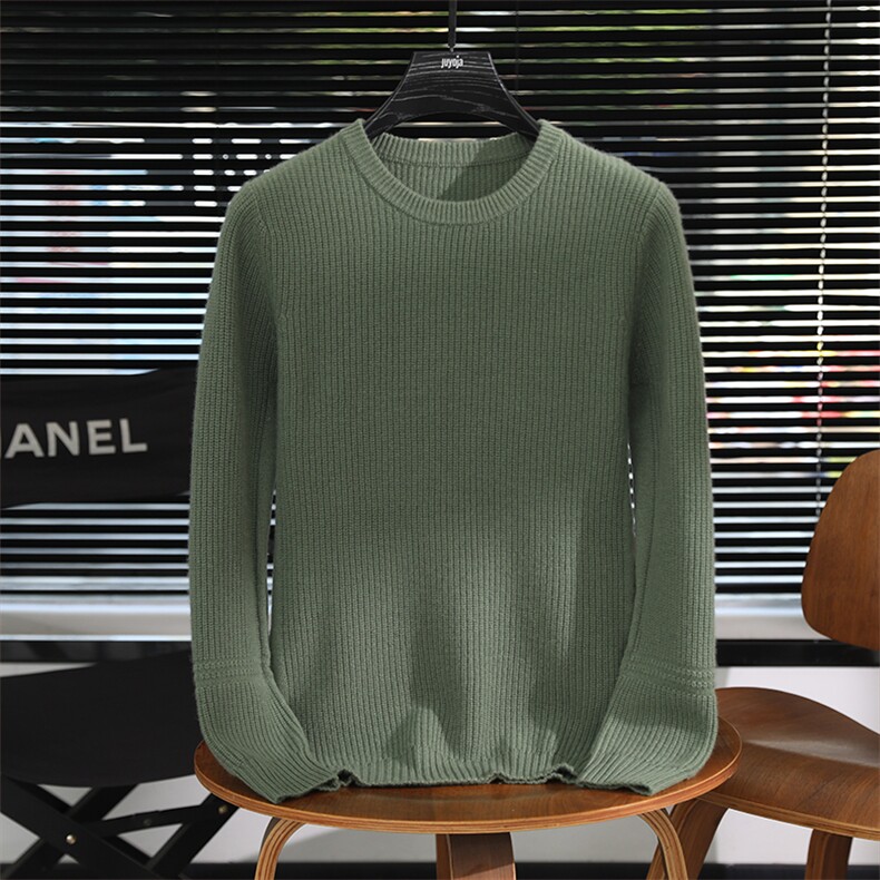 秋冬季羊绒百搭休闲款圆领简约商务羊绒衫男装，男装羊绒套衫，君道羊绒