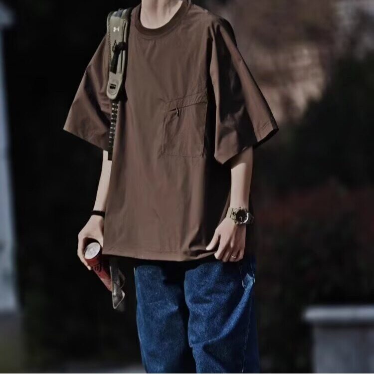 夏季户外速干系绳短袖松弛感复古宽松中性休闲T恤男TTX74,男装T恤,星座208-5