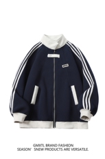 加绒加厚-高品质-拼接条纹设计感外套男cp122jr-特p55，女装短外套，电商B371