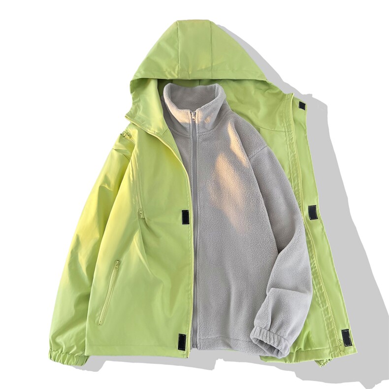 三合一冲锋衣男士加绒棉衣潮大码棉服外套两件套A266-SH80181-P80图片