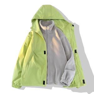 三合一冲锋衣男士加绒棉衣潮大码棉服外套两件套A266-SH80181-P80图片