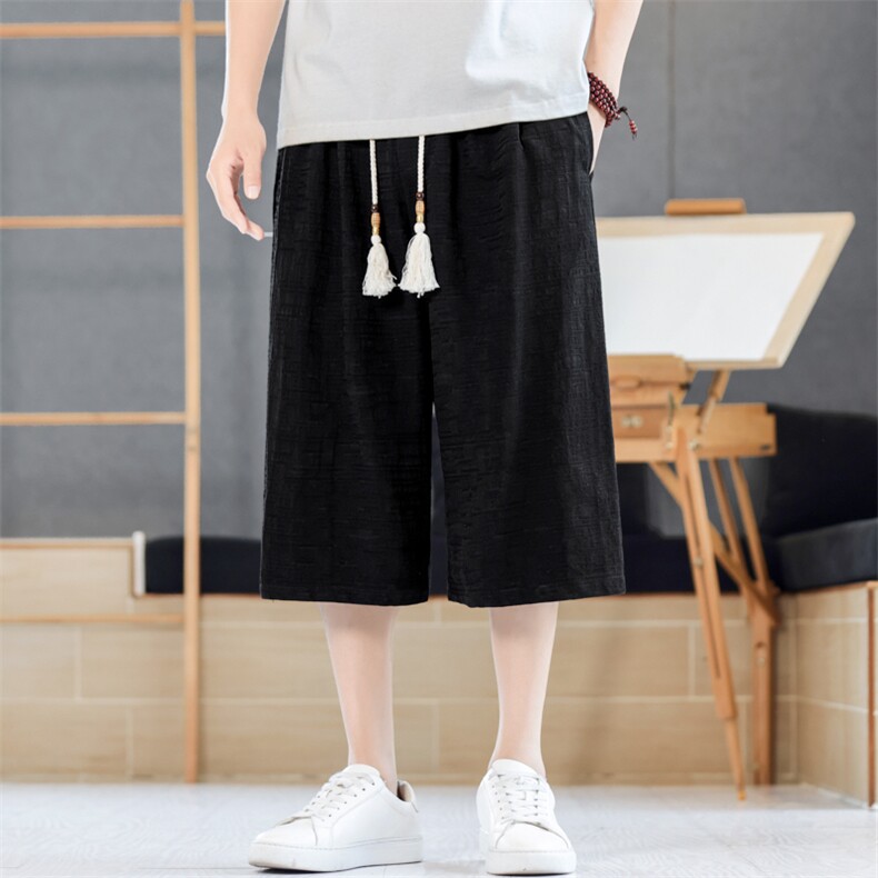 夏季风直筒超宽松七分裤中裤男士休闲裤沙滩A266-1-KZ880-P56，男装牛仔裤，电商A266-1