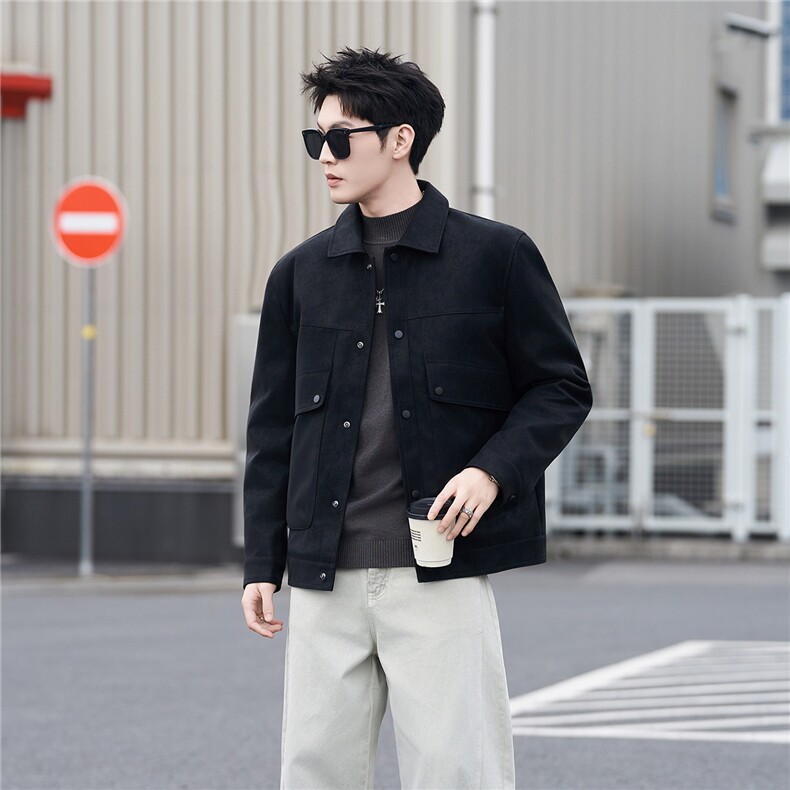 新标90绒羽绒服男冬季2025新款皮夹克外套A313-8878-P245,男装夹克,电商A313