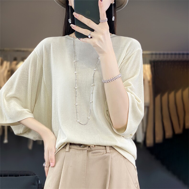 2025年夏季新款篇幅袖女士上衣,女装蕾丝衫/雪纺衫,丽特绒