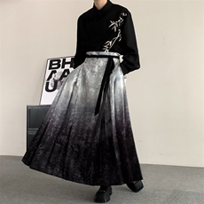 夏季新中式马面裙无性别日常改良汉服唐装汉服山本耀司裙裤男女，男装民族服装，星座909