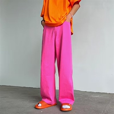 彩色牛仔裤男女韩版潮流高街帅2026夏季新款ins阔腿长裤RK710-P43，男装牛仔裤，星座412