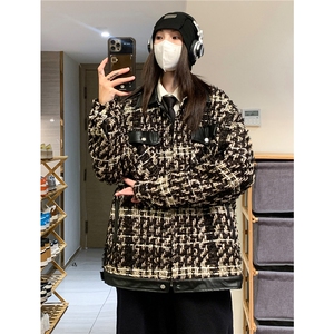 EQ188 抖音品质 小香风拼色夹克外套男女同款2024新款秋装图片