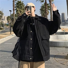 Y8017-P45气质牛仔夹克潮流日系新款文艺简约ins慵懒时尚百搭，男装夹克，电商B323A