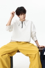 311B-1-7906-P32控68时尚套头长T重磅宽松休闲百搭上衣，男装T恤，星座311B-1