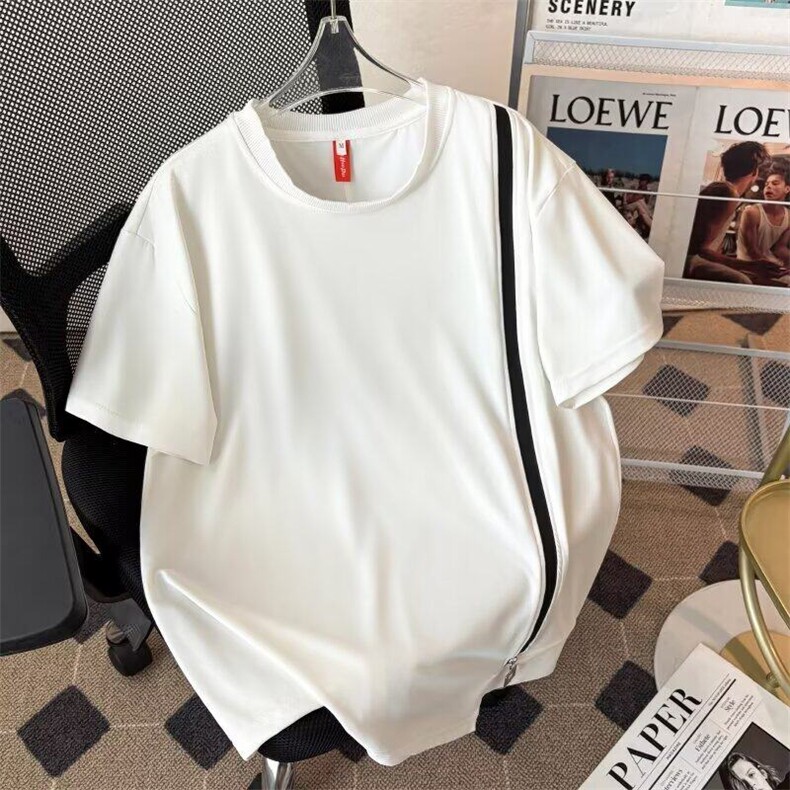 短袖t恤男2025新款宽松上衣夏季美式衣服美式高街半袖ST676-P32,男装T恤,星座412-2