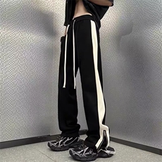 运动休闲裤微喇裤夏季男款休闲裤修身拉链美式侧边直筒子薄款潮牌，男装休闲裤，星座506A