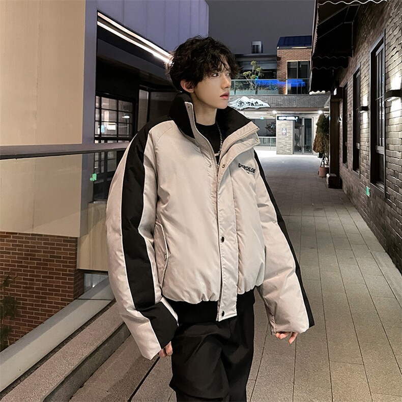 405A美式高街撞色短款棉服加厚立领面包服MY24919-P125控158,男装棉衣,星座405A