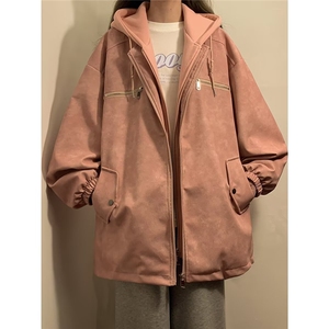 情侣外套男秋冬款2025新款痞帅风高级感小众夹克棉服男款美式皮衣图片