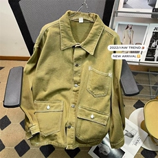 工装风衣牛仔中长外套男2023年春秋季新款休闲百搭夹克J2200P63，男装夹克，星座1116-2