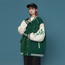 港风上衣夹克宽松落肩拼色棒球服外套JK711-P68，男装夹克，星座1204-3