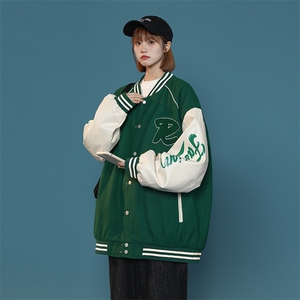 港风上衣夹克宽松落肩拼色棒球服外套 JK711-P68图片