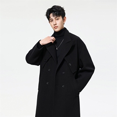 2W件得物精品毛呢大衣男中长款风衣男长款F1722-P115无影墙B，男装风衣，星座401