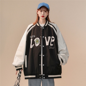 中性风 2023春字母印花love拼接宽松潮流夹克外套 JK873 P65控88图片