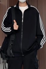 WY5019/P65春装新款高品质不起球织带设计开衫卫衣男潮宽松外套，女装短外套，电商A141