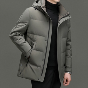 DF2386钱塘2020-2新款百搭简约有帽厚款中年男士羽绒服P273