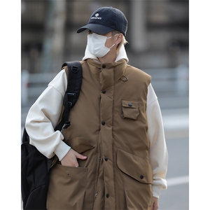 日系复古街头立领棉马甲秋冬潮牌宽松工装无袖棉服男W7939-P55