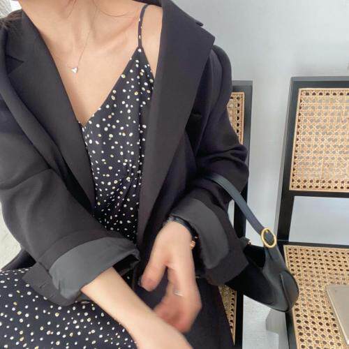 吊带裙配黑西装-小性感，女装背心吊带，LUCY